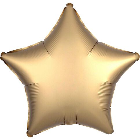 Anagram Satin Luxe Star Gold Sateen Foil Balloon Standard 17in Gold