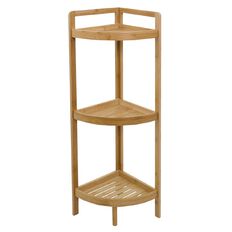 Living & Co Bamboo 3 Tier Corner Shelf