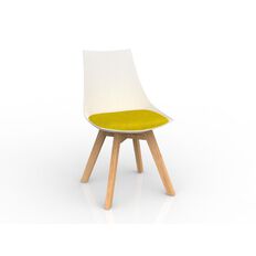 Luna White Bumblebee Oak Base Chair Yellow Mid