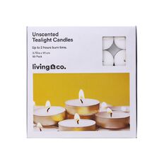 Living & Co Unscented Tealight Candles 50 pack