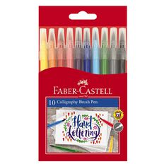 Faber-Castell Calligraphy Brush Pens Multi-Coloured 10 Pack