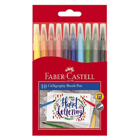 Faber-Castell Calligraphy Brush Pens Multi-Coloured 10 Pack
