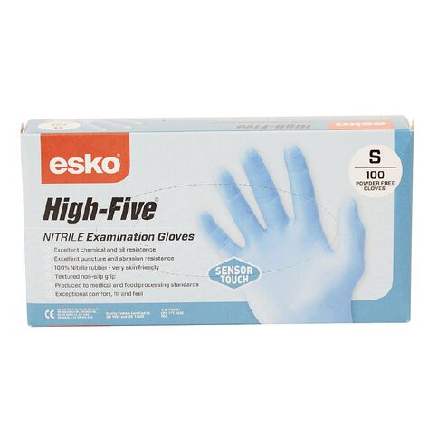 Esko High Five Sensortouch Nitrile Rubber Disposable Gloves 100 Pk Small Warehouse Stationery Nz