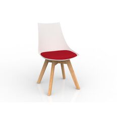 Luna White Chilli Oak Base Chair Red Mid