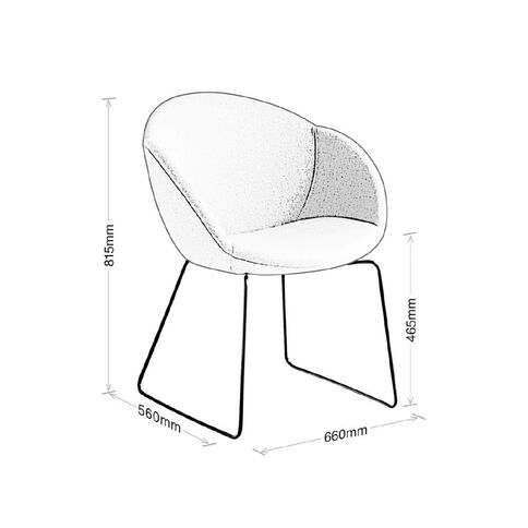 Amelia Black Sled Visitor Chair Anthracite