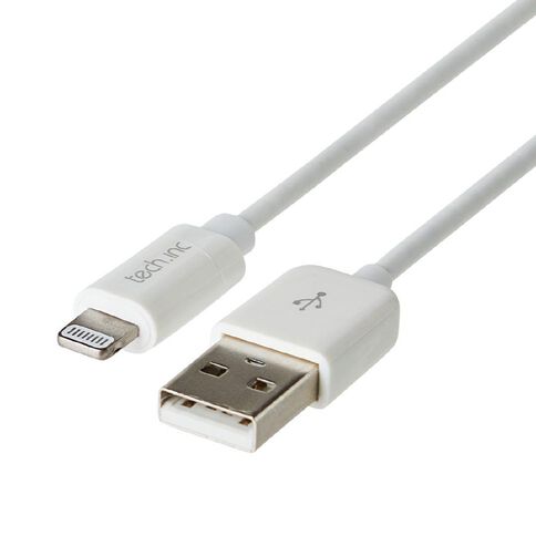 Tech.Inc 2.4A Wall Charger with Lightning Cable 1M White