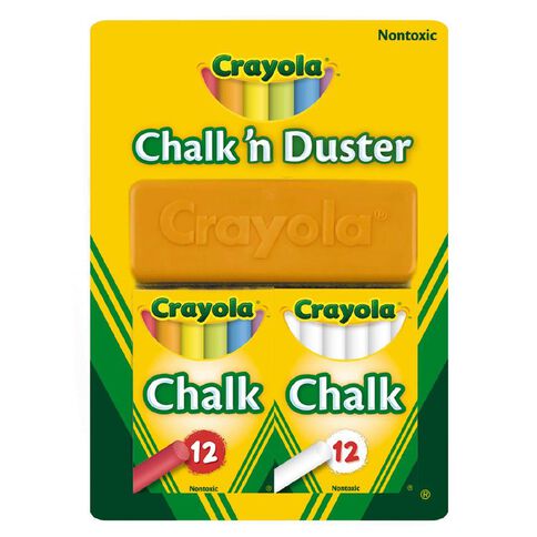 Crayola Chalk & Duster Multi-Coloured 24 Pack