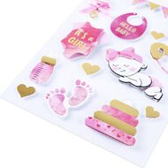 Uniti Dimensional Stickers Baby Girl
