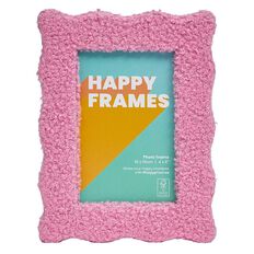 Happy Frames Fluffy Fabric 10x15 Pink