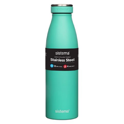Sistema Stainless Steel Drink Bottle Assorted 500ml