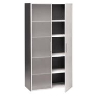 Jasper J Emerge Glass Doors Storage Cupboard 1800 White/Ironstone