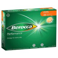 Berocca Energy Vitamin B & C Orange Flavour Effervescent Tablets 45 Pack