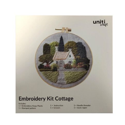 Uniti Craft Adults Embroidery Kit Cottage