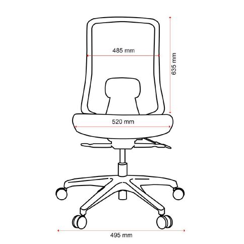 Buro Seating Elan Chair Lumbar Black Mesh Seat Slide