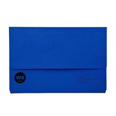 WS Manilla Document Wallet Navy Foolscap