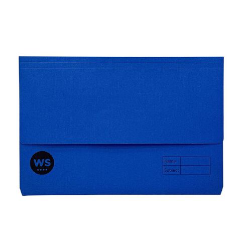 WS Manilla Document Wallet Navy Foolscap