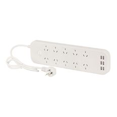 Jackson 10 Outlet USB Powerboard With Fast Charging White