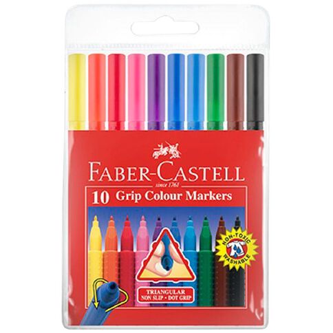 Faber-Castell Grip Colour Markers Wallet Of 10