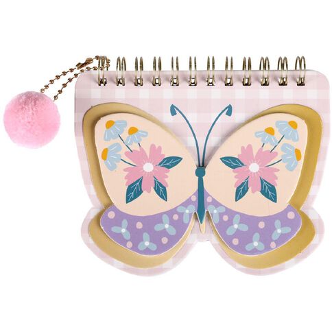 Kookie Butterfly Spiral Small Notebook