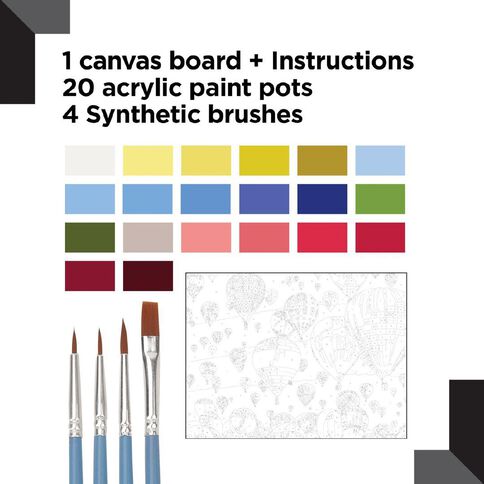 Reeves Paint By Numbers Hot Air Balloons 12 x 16 inch