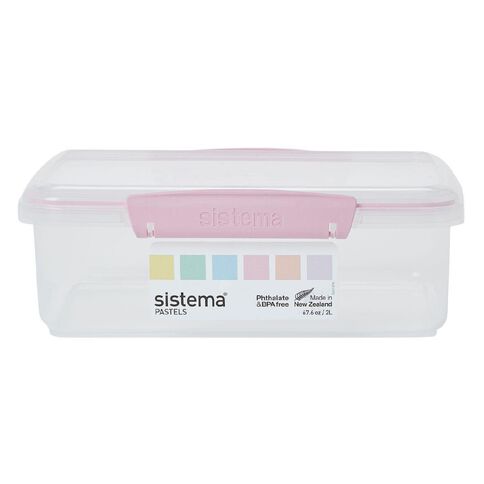 Sistema Klip It Pastels Rectangular Box Assorted Colours 2L