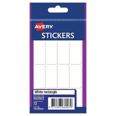 Avery Rectangle Handwritable 72 Labels White 18mm x 38mm