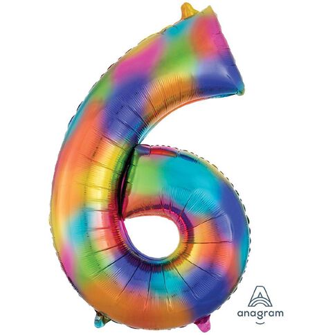 Anagram #6 Rainbow Foil Balloon Supershape 36in