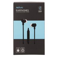 Tech.Inc In-Ear Earbuds with Mic and Volume Control Black
