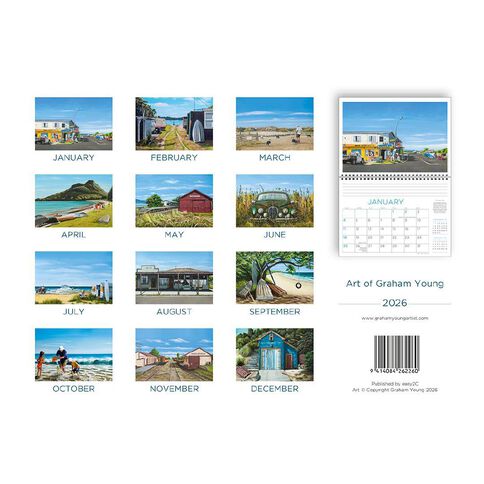 Easy2C 2026 Calendar Art Of Graham Young Booklet NZ Artist Easy2C 2026 Calendar Art Of Graham Young Booklet NZ Artist