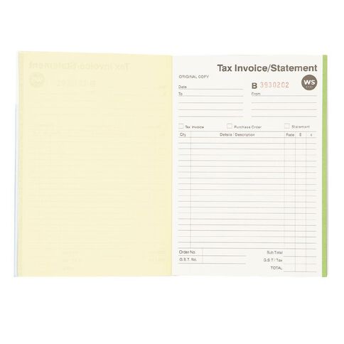 WS Invoice/Statement Book A5Dl Ncr 50 Forms Green Mid