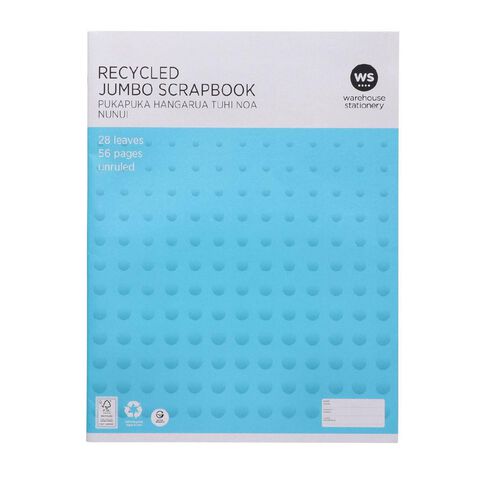 WS Jumbo Scrapbook 395mm x 300mm Unruled 28 Leaf Blue Blue Mid
