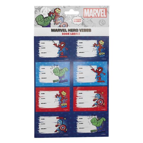 Marvel Heroes Book Labels