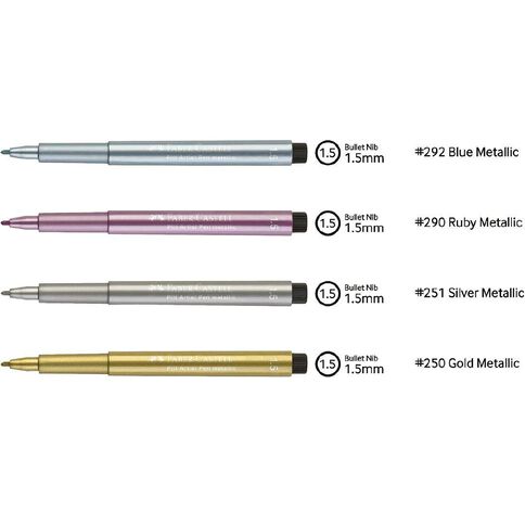 Faber-Castell Pitt Artist Pens Metallic 4 Pack