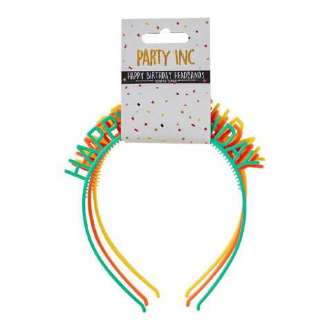 Party Inc Happy Birthday Headbands 3 Pack