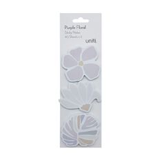 Uniti Floral Sticky Notes Purple Mid 3 Pack