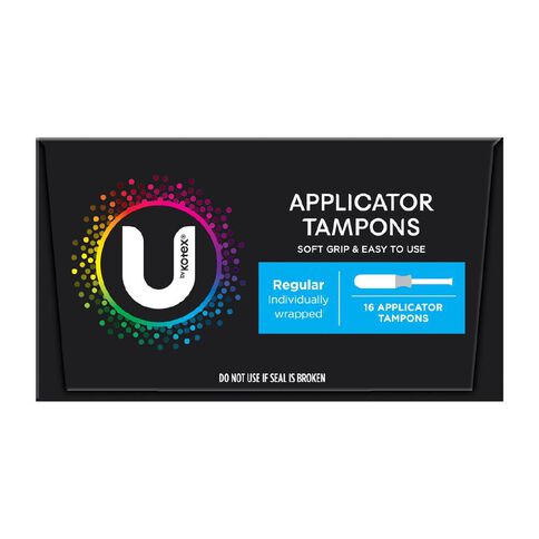 U By Kotex Applicator Regular Tampons 16s