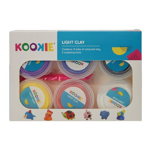 Kookie Light Clay Multi-Coloured 6 Pack
