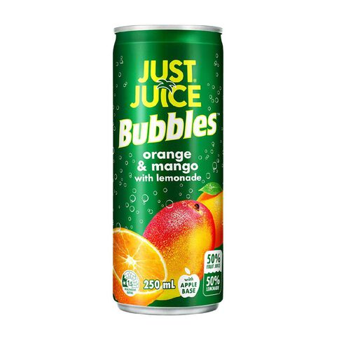 Just Juice Bubbles Orange Mango 250ml x 8