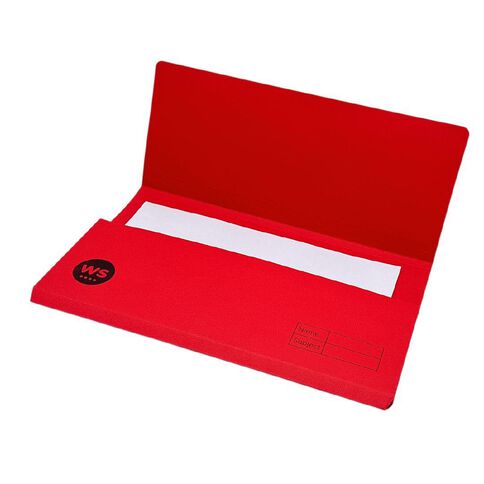 WS Manilla Document Wallet Red Foolscap