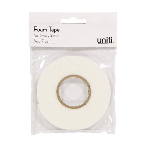 Uniti Foam Tape 2mm x 10mm White 2m