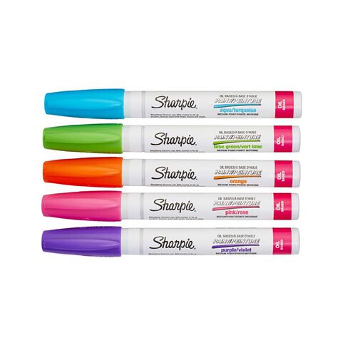 Sharpie Oil-Based Paint Marker Medium Point Assorted 5 Pack