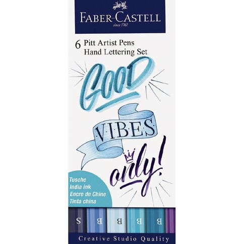 Faber-Castell Pitt Artist Pens Hand Lettering Set Good Vibes 6 Pack