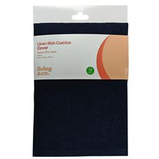 Living & Co Linen Rich Cushion Cover Navy 50cm x 50cm
