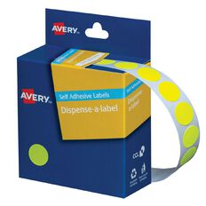 Avery Fluoro Yellow Dispenser Dot Stickers 14mm diameter 700 Labels Avery Fluoro Yellow Dispenser Dot Stickers 14mm diameter 700 Labels