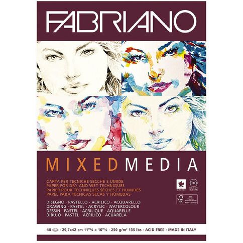 Fabriano Mixed Media Art Pad 250gsm 40 Sheets A3