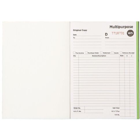 WS Multibook Duplicate NCR 50 Forms Green Mid A5