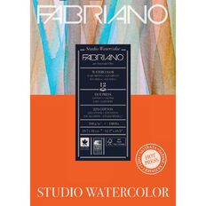 Fabriano Studio Watercolour Pad Hot Pressed 300GSM 12 Sheets A3