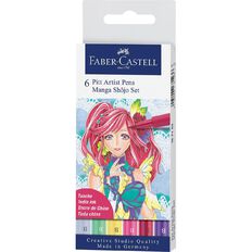 Faber-Castell Pitt Artists Pens Manga Shojo 6 Pack