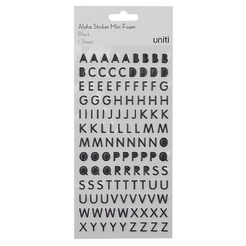 Uniti Mini Foam Alpha Stickers Black