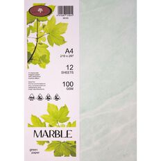 Direct Paper Marble Paper 100gsm Green A4 12 Pack